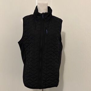 Asics Men's Black Quilted Zip Vest - Size Medium